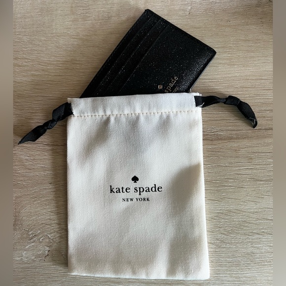 Kate Spade ♠️ Slim Cardholder Black Sparkle NWT! - Picture 4 of 6